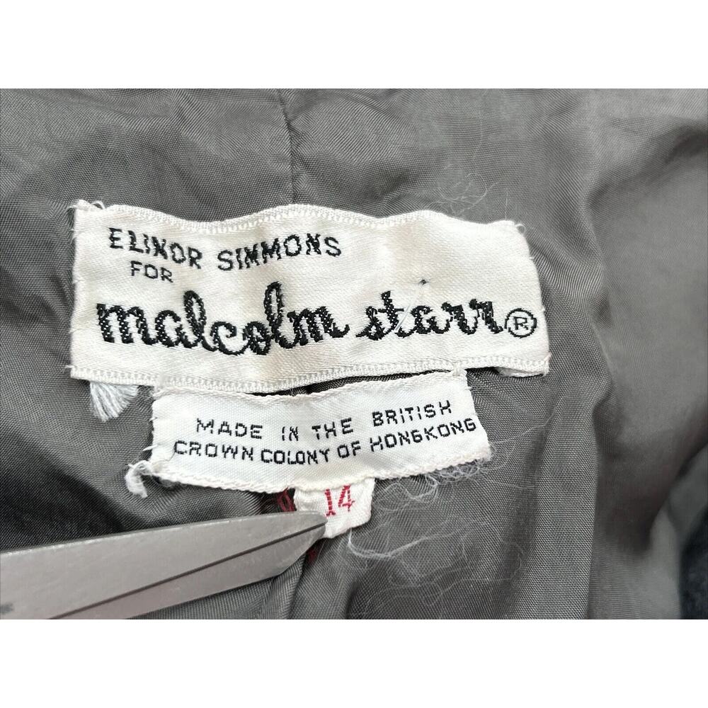 Vintage Elinor Simmons Malcolm Starr Womens Size 14 Gray Sequin Coat Lagenlook - Picture 8 of 13